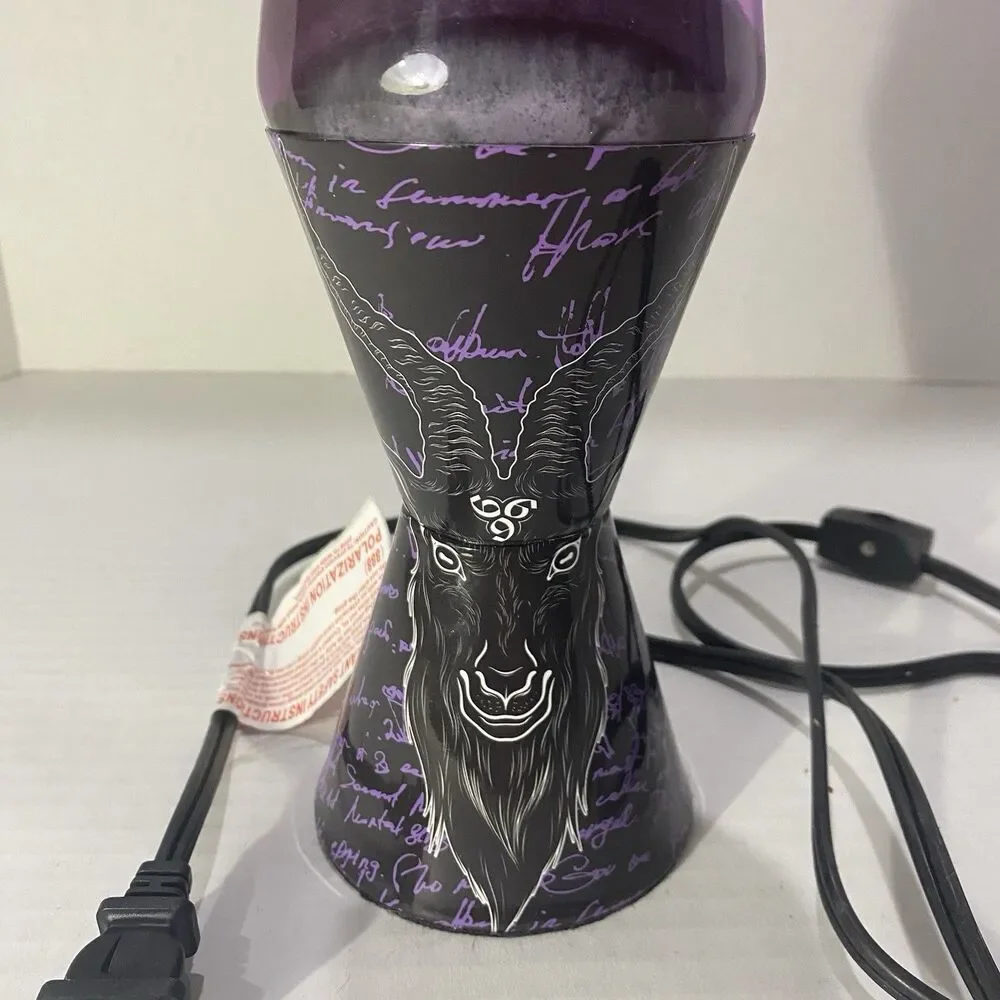 LAVA Lamp Sabbatic Goat 14.5” Spencer’s Exclusive Purple Liquid Black Wax